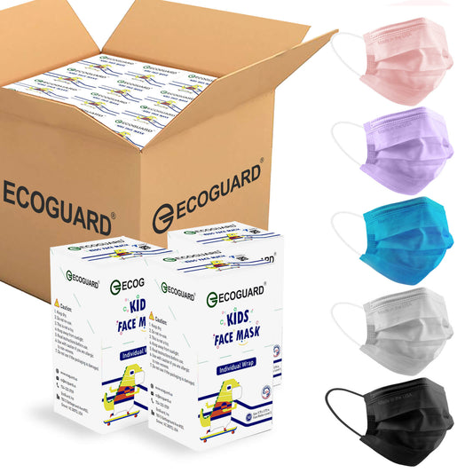 Made in USA EcoGuard 4-Ply Kids Mask Individually Wrapped 30 Boxes 1500 Pcs
