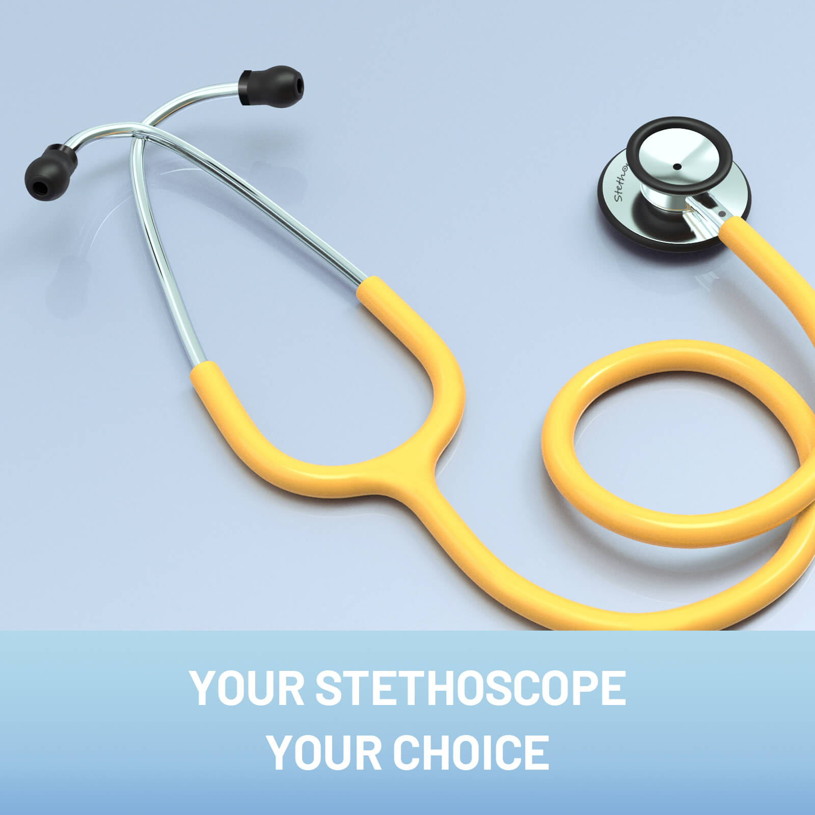 Medline Dual-Head Stethoscope Yellow 1Ct