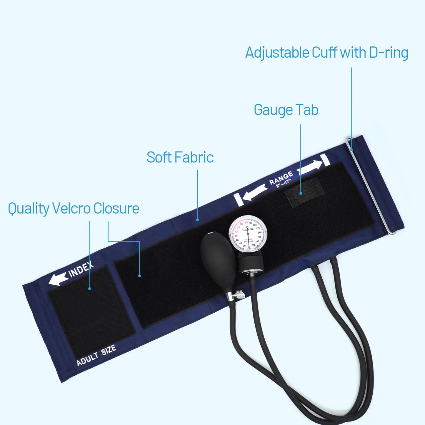 FriCARE Sphygmomanometer Manual Blood Pressure Cuff